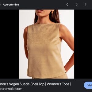 NWOT ABERCROMBIE VEGAN SUEDE SHELL TOP BOXY FAUX CAMEL WESTERN CHIC NASHVILLE